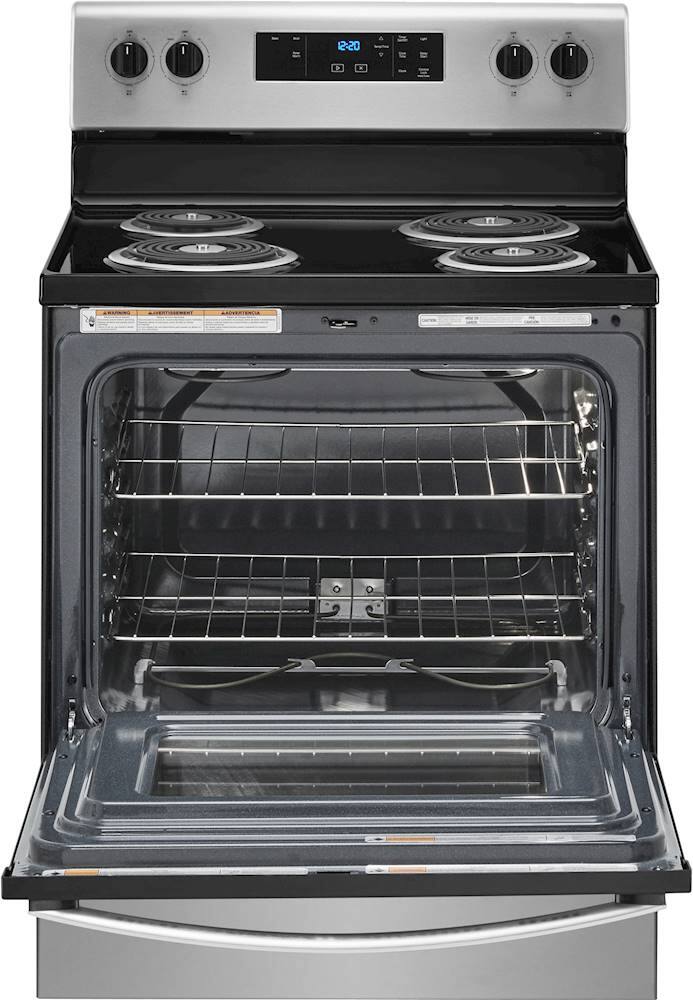Alt View 2. Whirlpool - 4.8 Cu. Ft. Freestanding Electric Range with Keep Warm Setting - Stainless Steel.