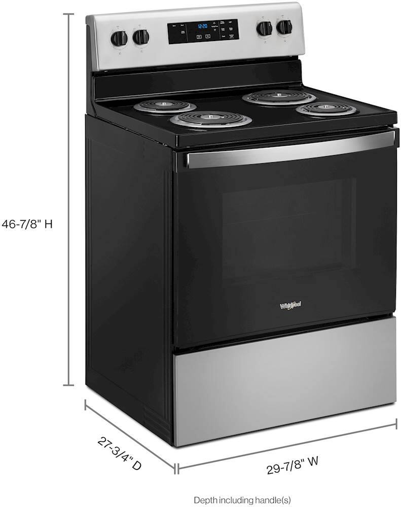 Alt View 18. Whirlpool - 4.8 Cu. Ft. Freestanding Electric Range with Keep Warm Setting - Stainless Steel.