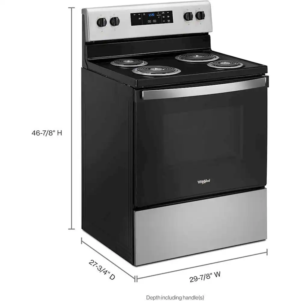 Alt View 16. Whirlpool - 4.8 Cu. Ft. Freestanding Electric Range with Self-Cleaning and Keep Warm Setting - Stainless Steel.