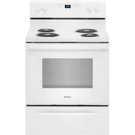 Whirlpool - 4.3 Cu. Ft. Freestanding Electric Range with Self-Cleaning and Keep Warm Setting - White