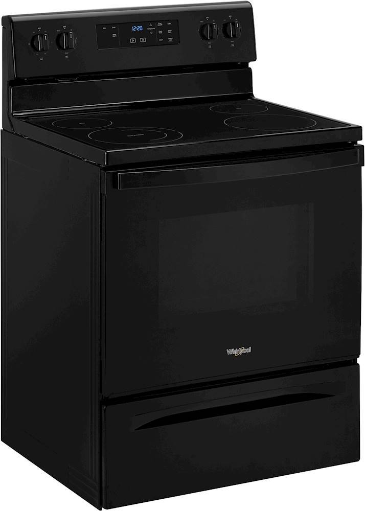 Angle View: Whirlpool - 5.3 Cu. Ft. Freestanding Electric Range with Keep Warm Setting - Black