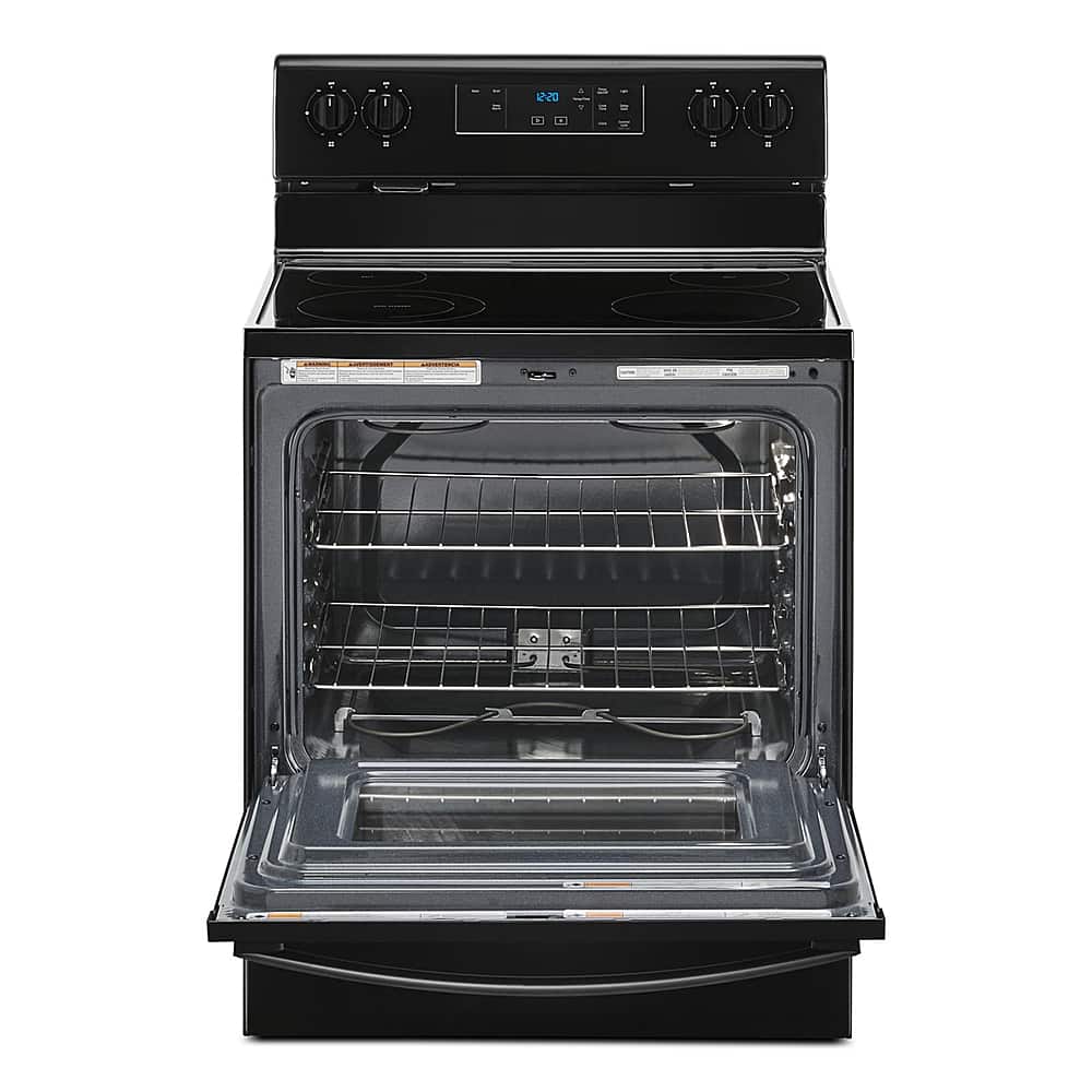 Angle. Whirlpool - 5.3 Cu. Ft. Freestanding Electric Range with Keep Warm Setting - Black.