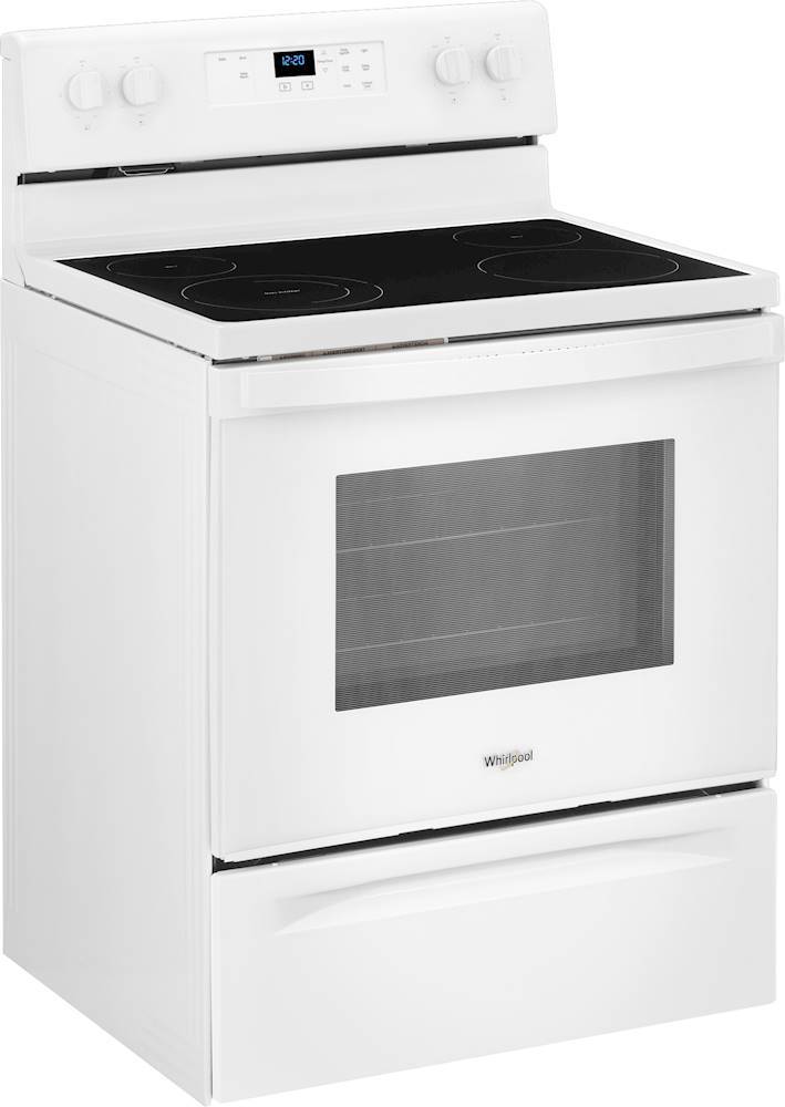 Angle View: Whirlpool - 5.3 Cu. Ft. Freestanding Electric Range with Keep Warm Setting - White