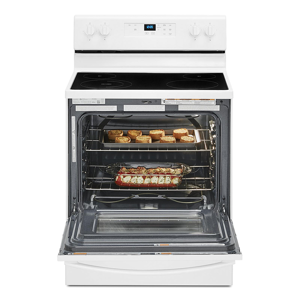 Left View: Whirlpool - 6.4 Cu. Ft. Self-Cleaning Slide-In Electric Convection Range - Stainless steel