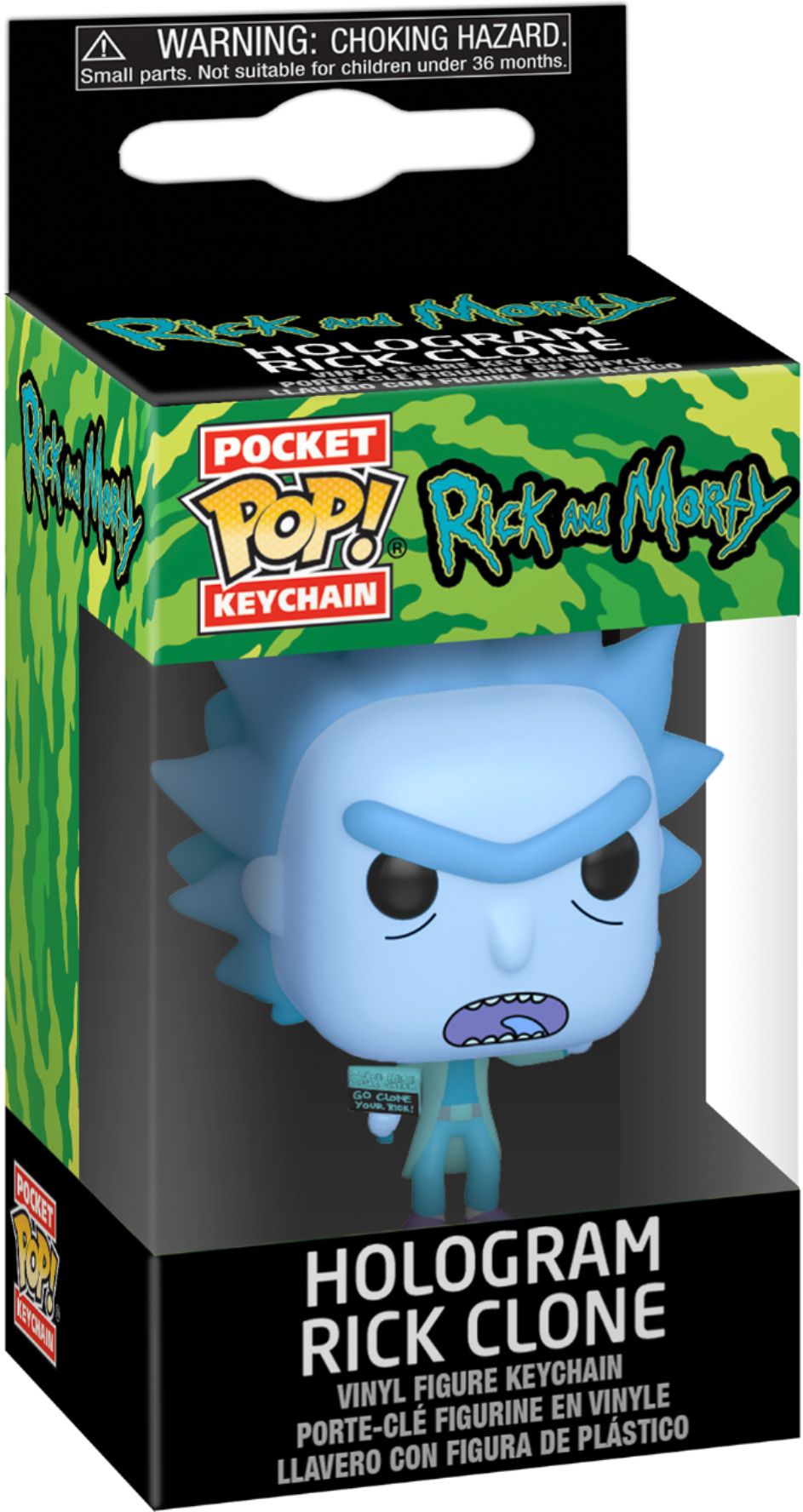 Rick and Morty Schlüsselanhänger Funko Pocket POP Hologram Rick Clone Keyc 