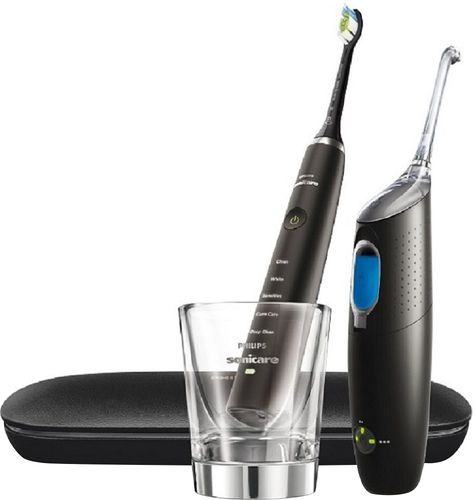 Philips - Sonicare Rechargeable Toothbrush and Oral Irrigator Set - Black was $249.99 now $159.99 (36.0% off)