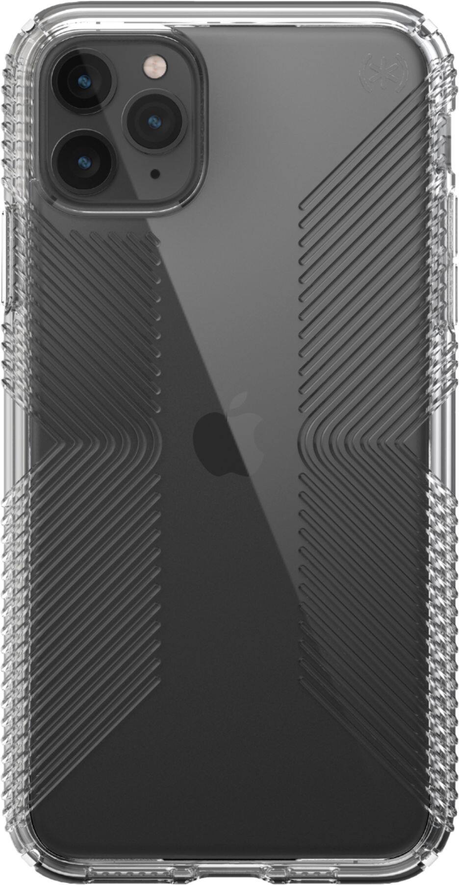 Front. Speck - Presidio Perfect Clear + Grip Case for Apple® iPhone® 11 Pro Max - Clear.