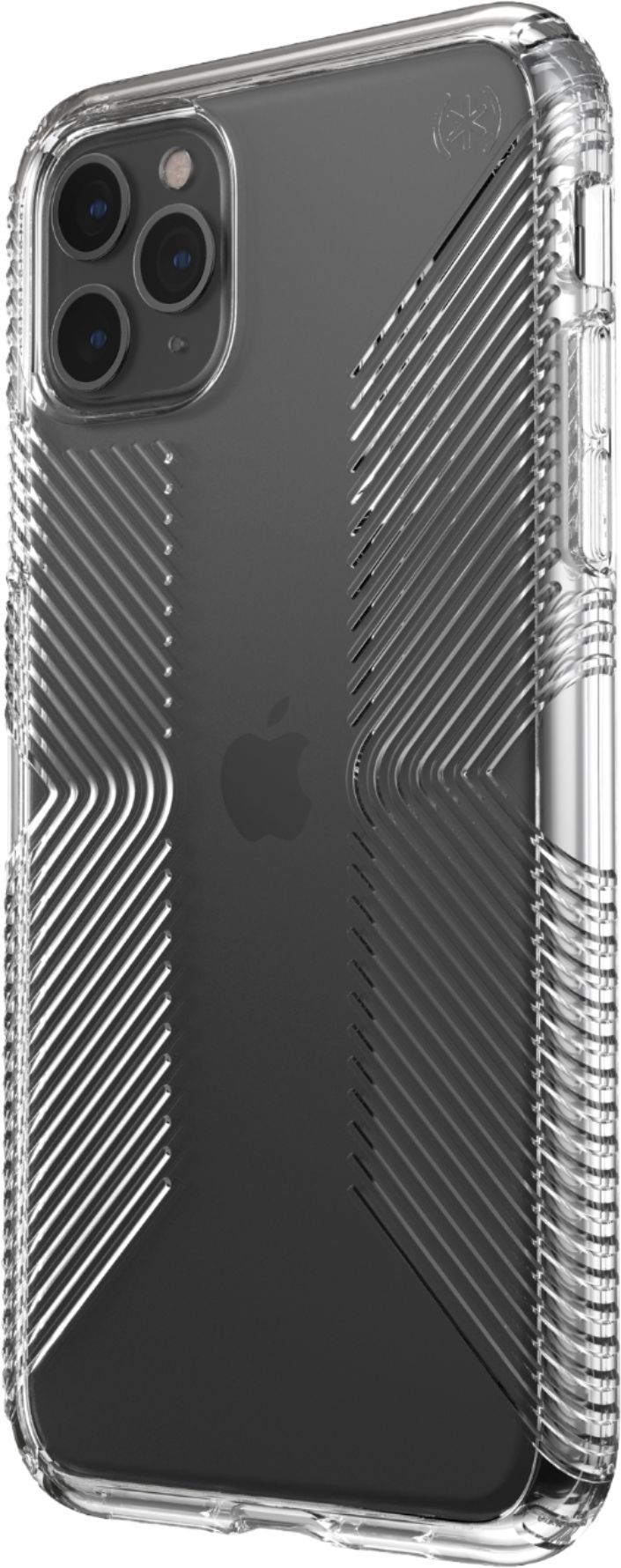 Left View: Speck - Presidio Perfect Clear + Grip Case for Apple® iPhone® 11 Pro Max - Clear