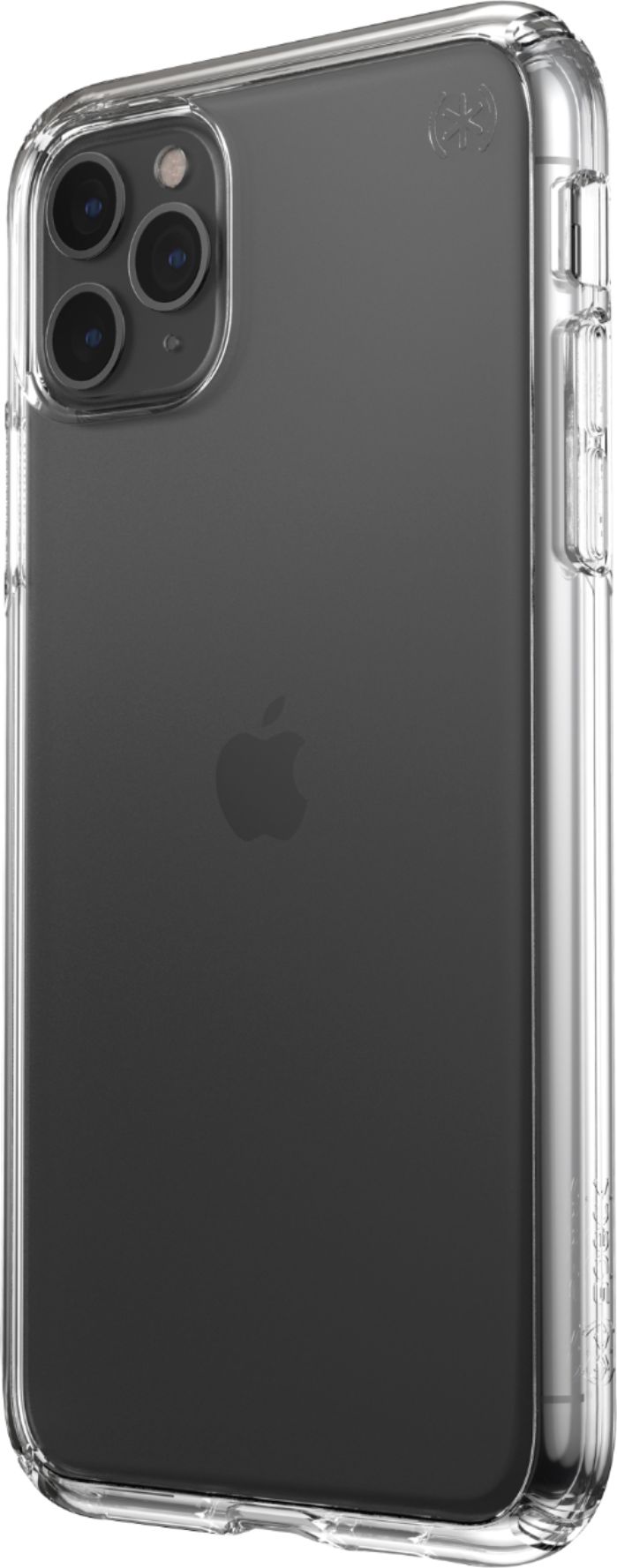 Left View: Speck - Presidio Perfect-Clear Hard Shell Case for iPhone 13 Pro - Clear