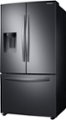 Angle Zoom. Samsung - 27 cu. ft. 3-Door French Door Refrigerator with External Water & Ice Dispenser - Black Stainless Steel.