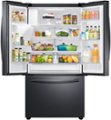 Alt View Zoom 1. Samsung - 27 cu. ft. 3-Door French Door Refrigerator with External Water & Ice Dispenser - Black Stainless Steel.