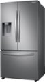 Angle Zoom. Samsung - 27 cu. ft. Large Capacity 3-Door French Door Refrigerator with External Water & Ice Dispenser - Stainless steel.