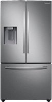 Samsung - 27 cu. ft. Large Capacity 3-Door French Door Refrigerator with External Water & Ice Dispenser - Stainless steel - Front_Zoom