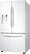 Left. Samsung - 27 cu. ft. Large Capacity 3-Door French Door Refrigerator with External Water & Ice Dispenser - White.