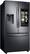 Angle. Samsung - 26.5 cu. ft. 3-Door French Door Smart Refrigerator with Family Hub - Black Stainless Steel.