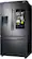 Left. Samsung - 26.5 cu. ft. 3-Door French Door Smart Refrigerator with Family Hub - Black Stainless Steel.