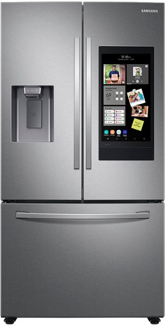 Samsung – 26.5 cu. ft. Large Capacity 3-Door French Door Refrigerator with Family Hub™ and External Water & Ice Dispenser – Stainless steel