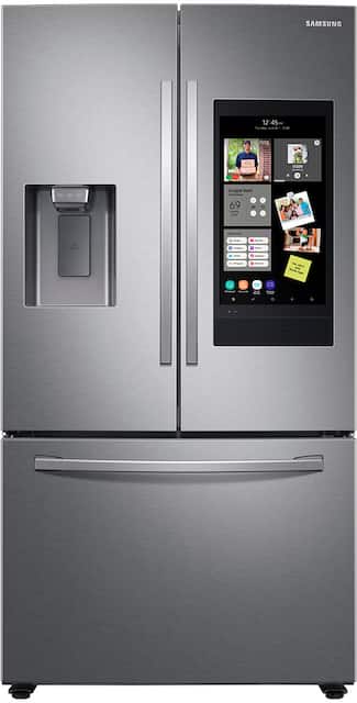 Samsung 26 5 Cu Ft Large Capacity 3 Door French Door Refrigerator With Family Hub And External Water Ice Dispenser Stainless Steel Rf27t5501sr Aa Best Buy