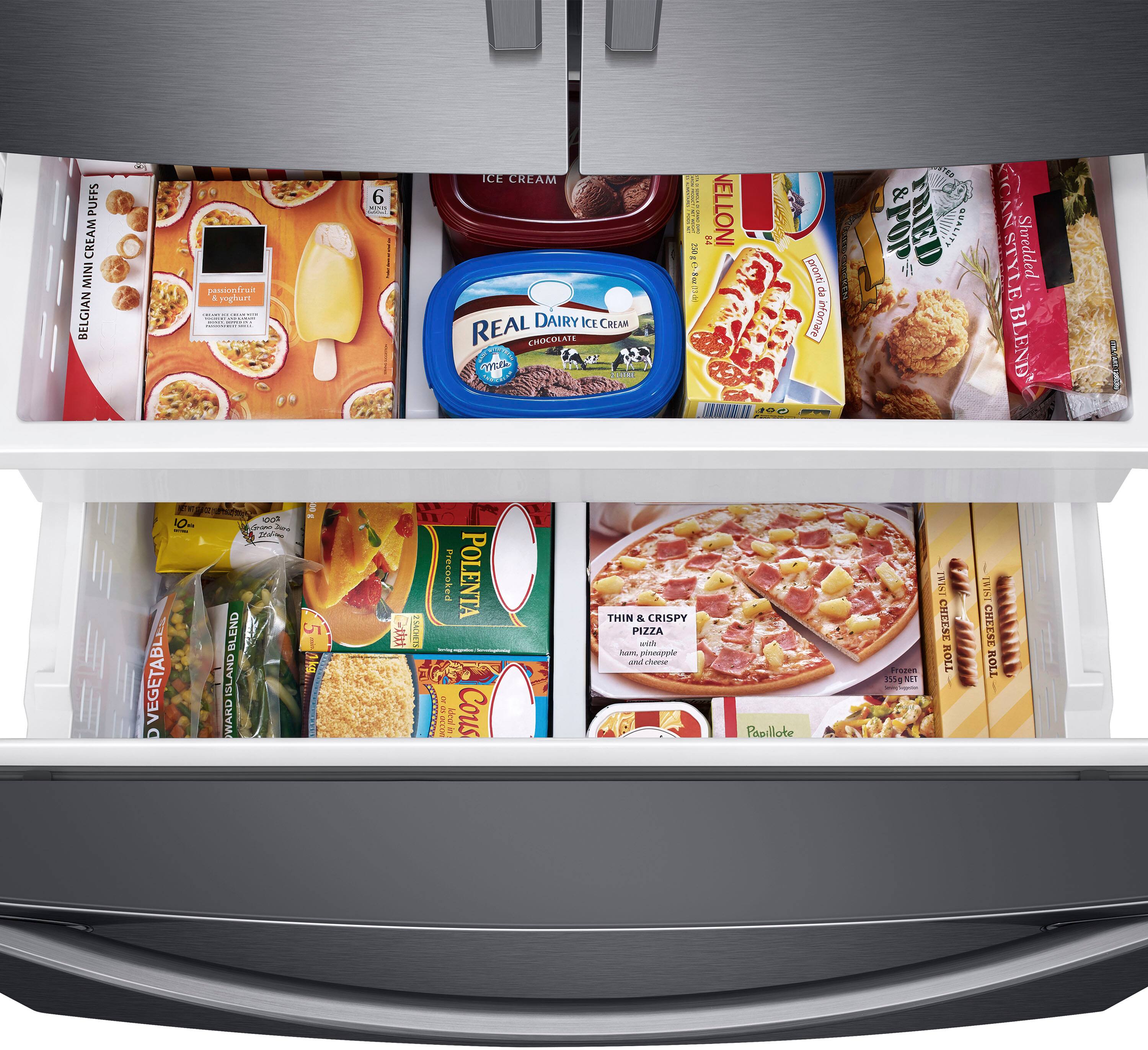 Alt View 18. Samsung - 26.5 cu. ft. 3-Door French Door Smart Refrigerator with Family Hub - Stainless Steel.