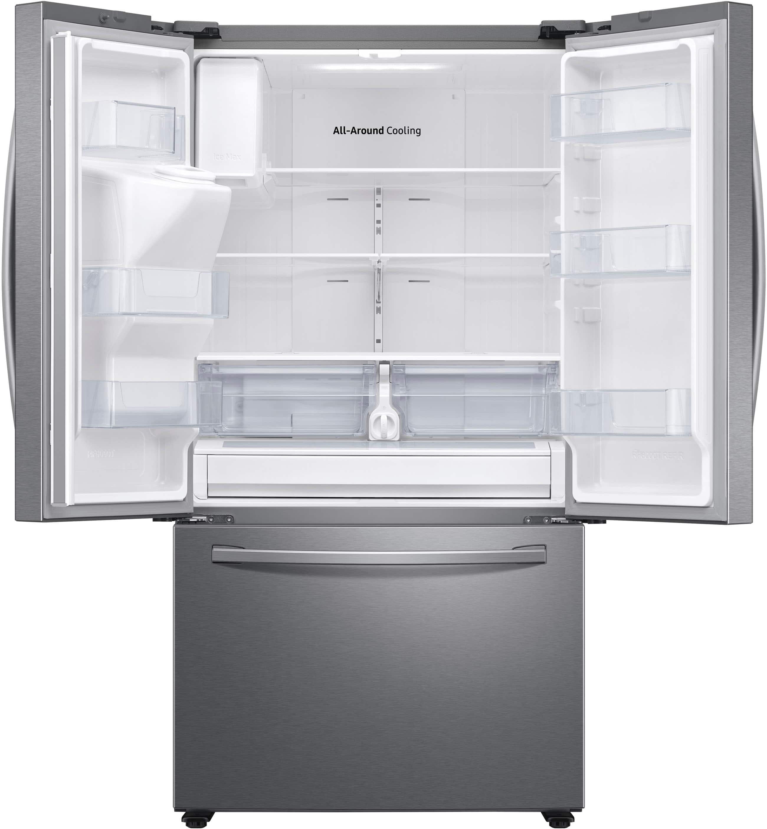 Alt View 1. Samsung - 26.5 cu. ft. 3-Door French Door Smart Refrigerator with Family Hub - Stainless Steel.