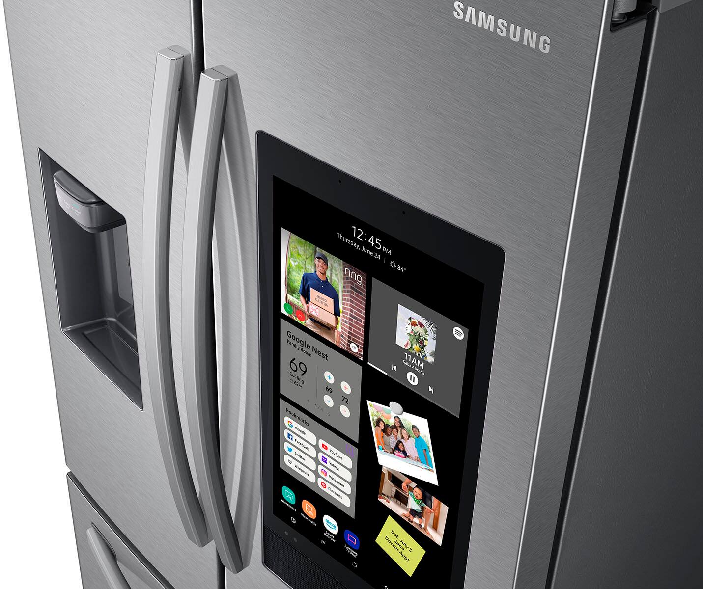 Alt View 3. Samsung - 26.5 cu. ft. 3-Door French Door Smart Refrigerator with Family Hub - Stainless Steel.