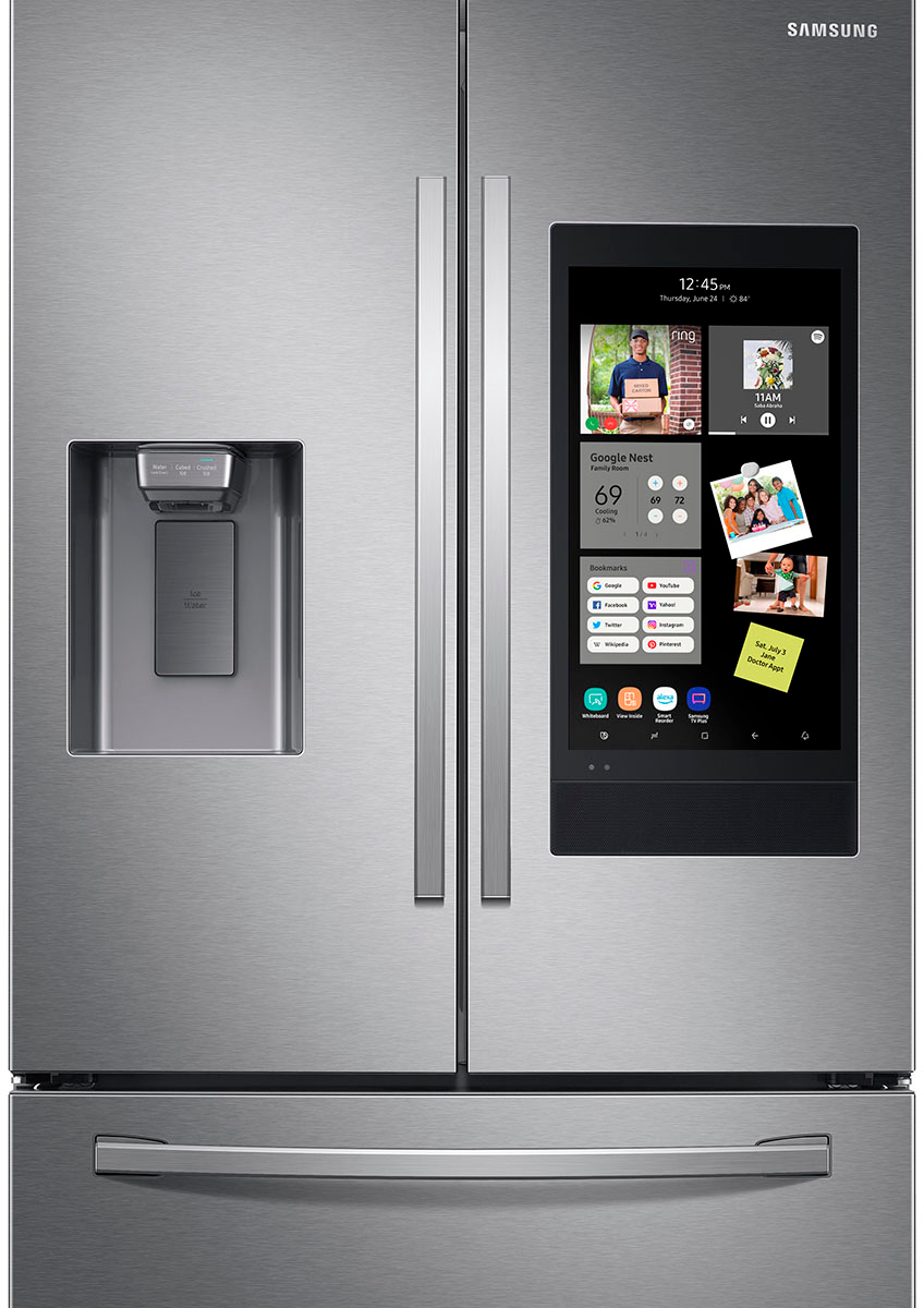 Samsung 26 5 Cu Ft Large Capacity 3 Door French Door Refrigerator With Family Hub And External Water Ice Dispenser Stainless Steel Rf27t5501sr Best Buy