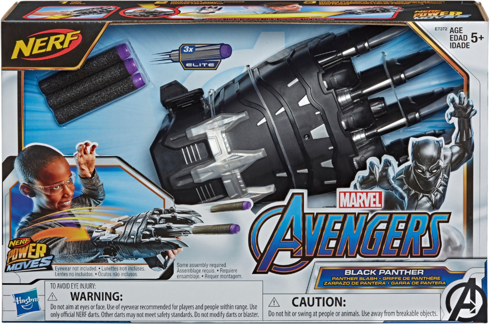 Best Buy: Nerf Power Moves Marvel Avengers Black Panther Power Slash  Dart-Launching Toy E7372