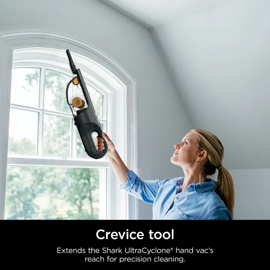 Crevice tool: Extends the Shark UltraCyclone hand vac's reach for precision cleaning.