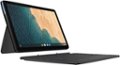 Left Zoom. Lenovo - Chromebook Duet - 10.1” Touch Screen Tablet - 4GB Memory - 128GB SSD - with Keyboard - Ice Blue + Iron Gray.