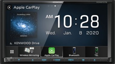 Kenwood - 7" - Android Auto/Apple® CarPlay™ - Built-in Bluetooth - In-Dash CD/DVD/DM Receiver - Black - Front_Zoom