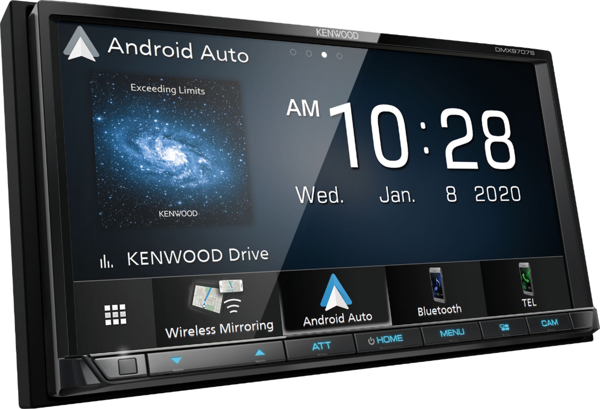 Angle View: Kenwood - 7" - Android Auto/Apple® CarPlay™ - Built-in Bluetooth - In-Dash Digital Media Receiver - Black