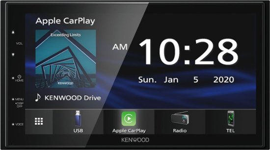 als resultaat Blootstellen influenza Kenwood 6.75" Android Auto/Apple® CarPlay™ Built-in Bluetooth In-Dash  Digital Media Receiver Black DMX4707S - Best Buy