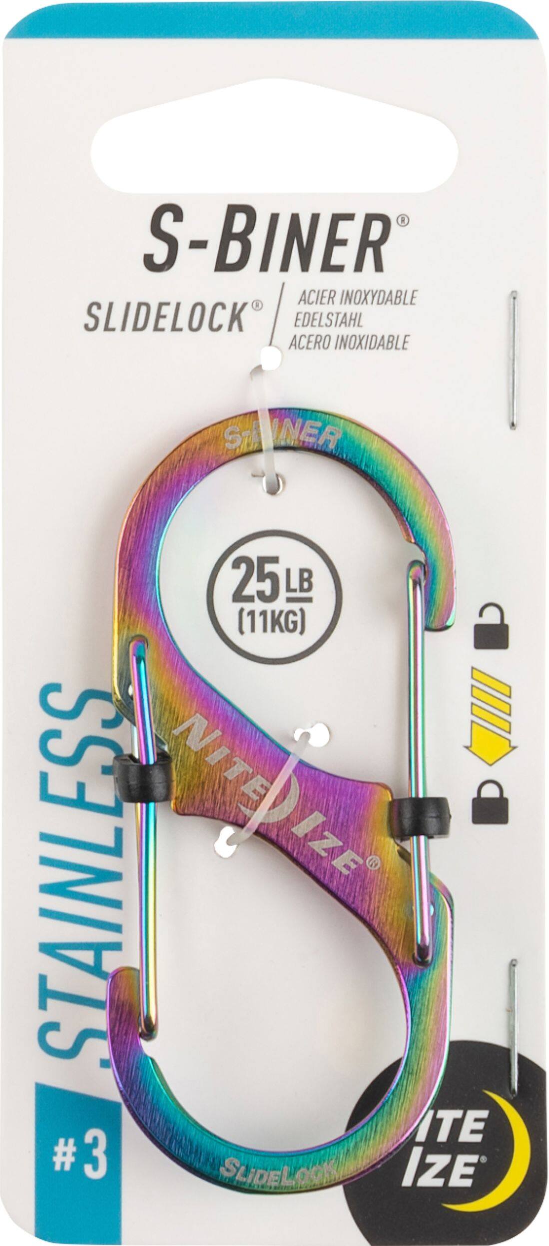 Nite Ize - S-Biner SlideLock #3 Stainless Steel Dual Carabiner - Spectrum