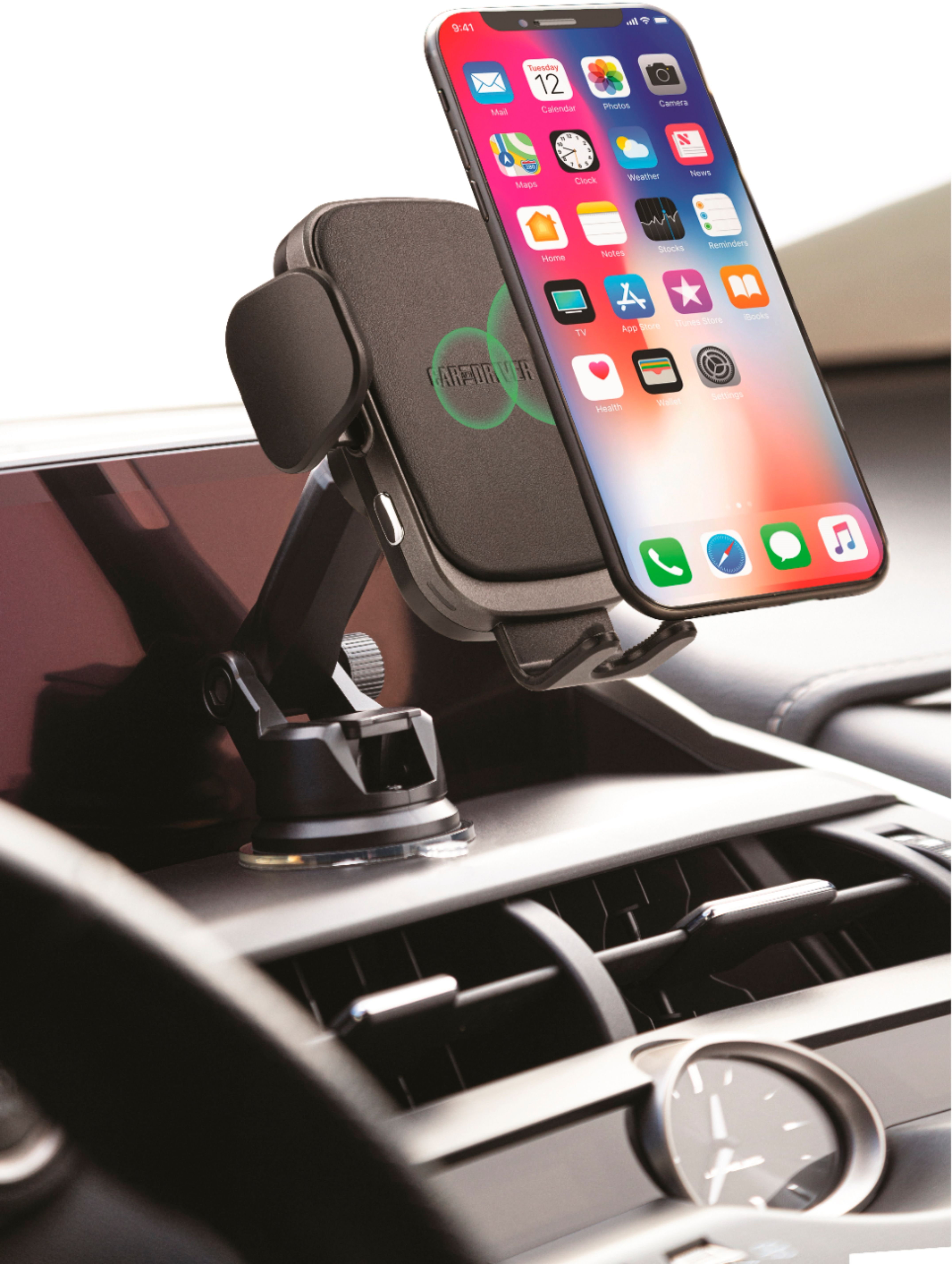 Car and Driver Vent/Dashboard Mount Smartphones with Wireless Charging Black - Best Buy