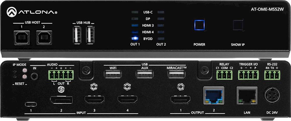 Angle View: Atlona - Omega Series Multi-Format 5 x 2 Matrix Switcher - Black