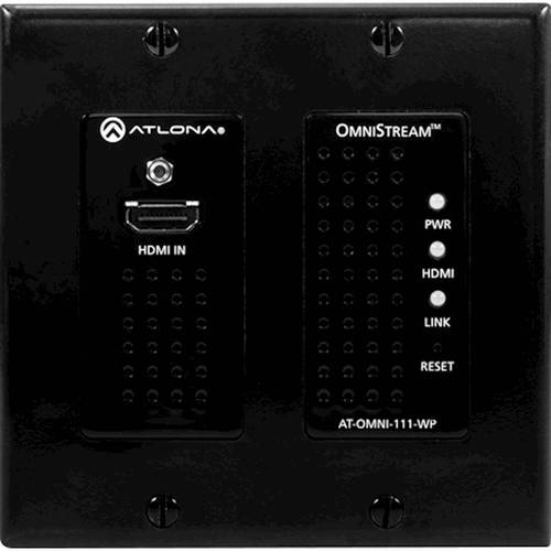 Atlona - OmniStream Pro Wallplate Networked AV Encoder - Black/White