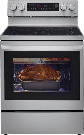 LG - 6.3 Cu. Ft. Smart Freestanding Electric Convection Range with EasyClean and InstaView - Stainless steel