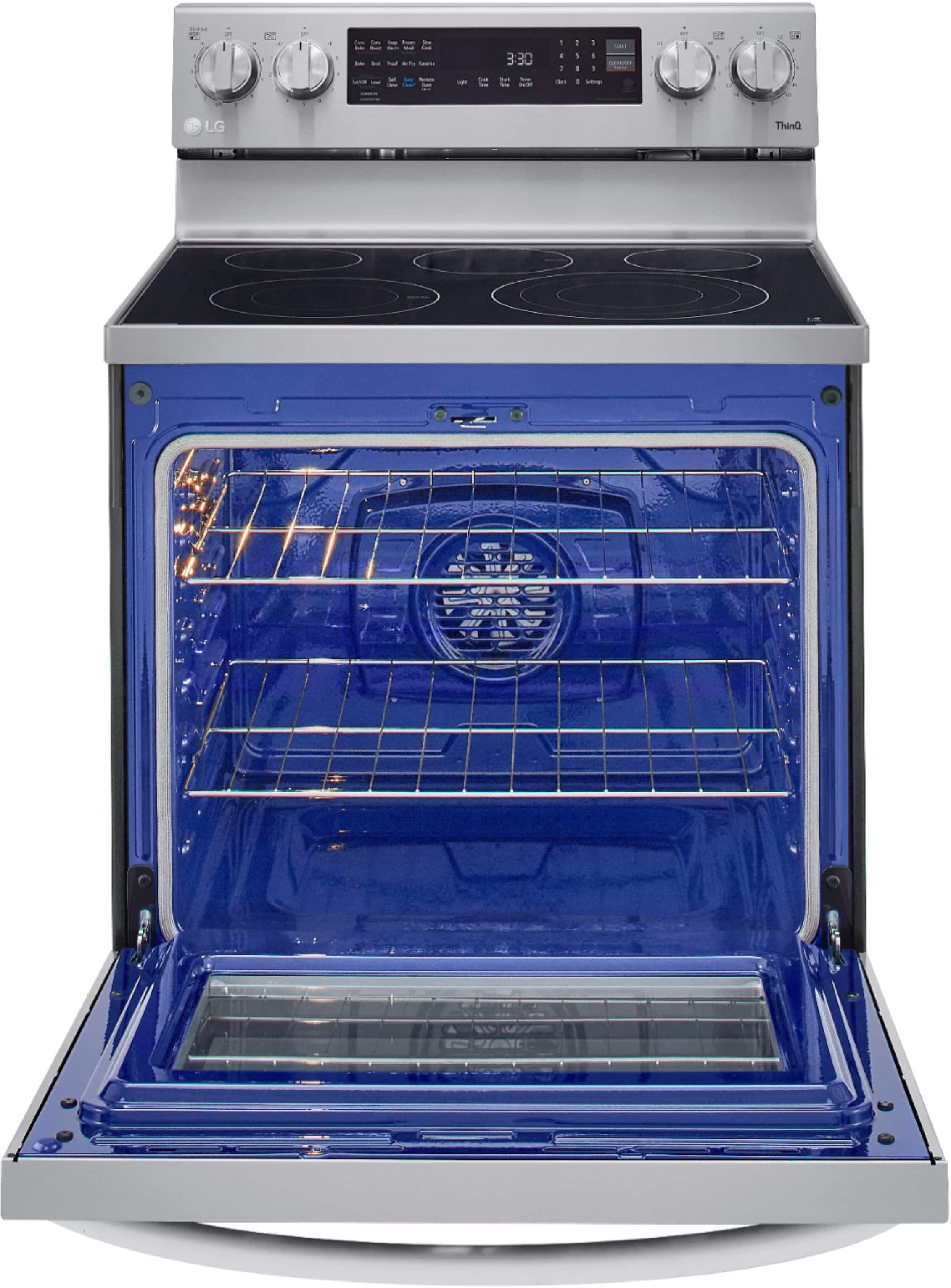 Alt View 12. LG - 6.3 Cu. Ft. Smart Freestanding Electric Convection Range with EasyClean and InstaView - PrintProof Stainless Steel.