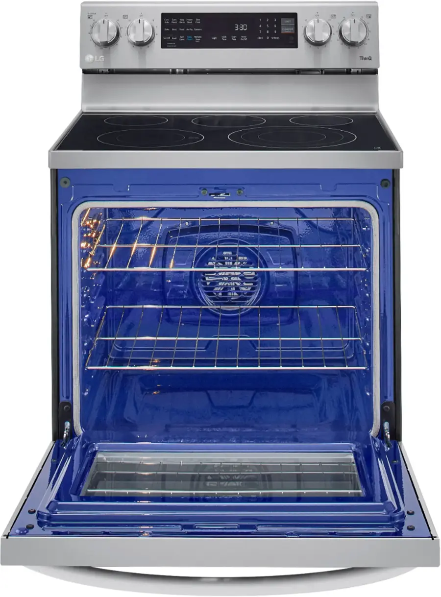 Alt View 12. LG - 6.3 Cu. Ft. Smart Freestanding Electric Convection Range with EasyClean and InstaView - PrintProof Stainless Steel.