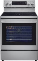 LG - 6.3 Cu. Ft. Smart Freestanding Electric Convection Range with EasyClean and InstaView - Stainless Steel - Front_Zoom