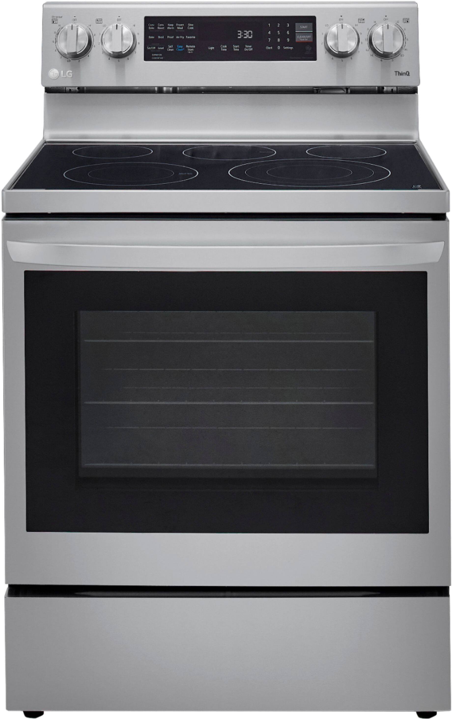 Alt View 16. LG - 6.3 Cu. Ft. Smart Freestanding Electric Convection Range with EasyClean and InstaView - PrintProof Stainless Steel.
