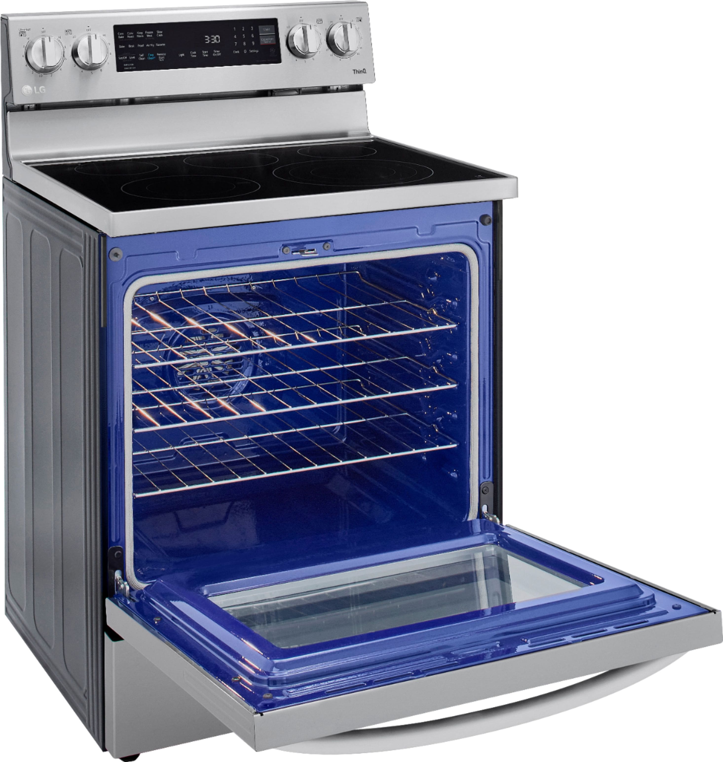 Alt View 17. LG - 6.3 Cu. Ft. Smart Freestanding Electric Convection Range with EasyClean and InstaView - PrintProof Stainless Steel.