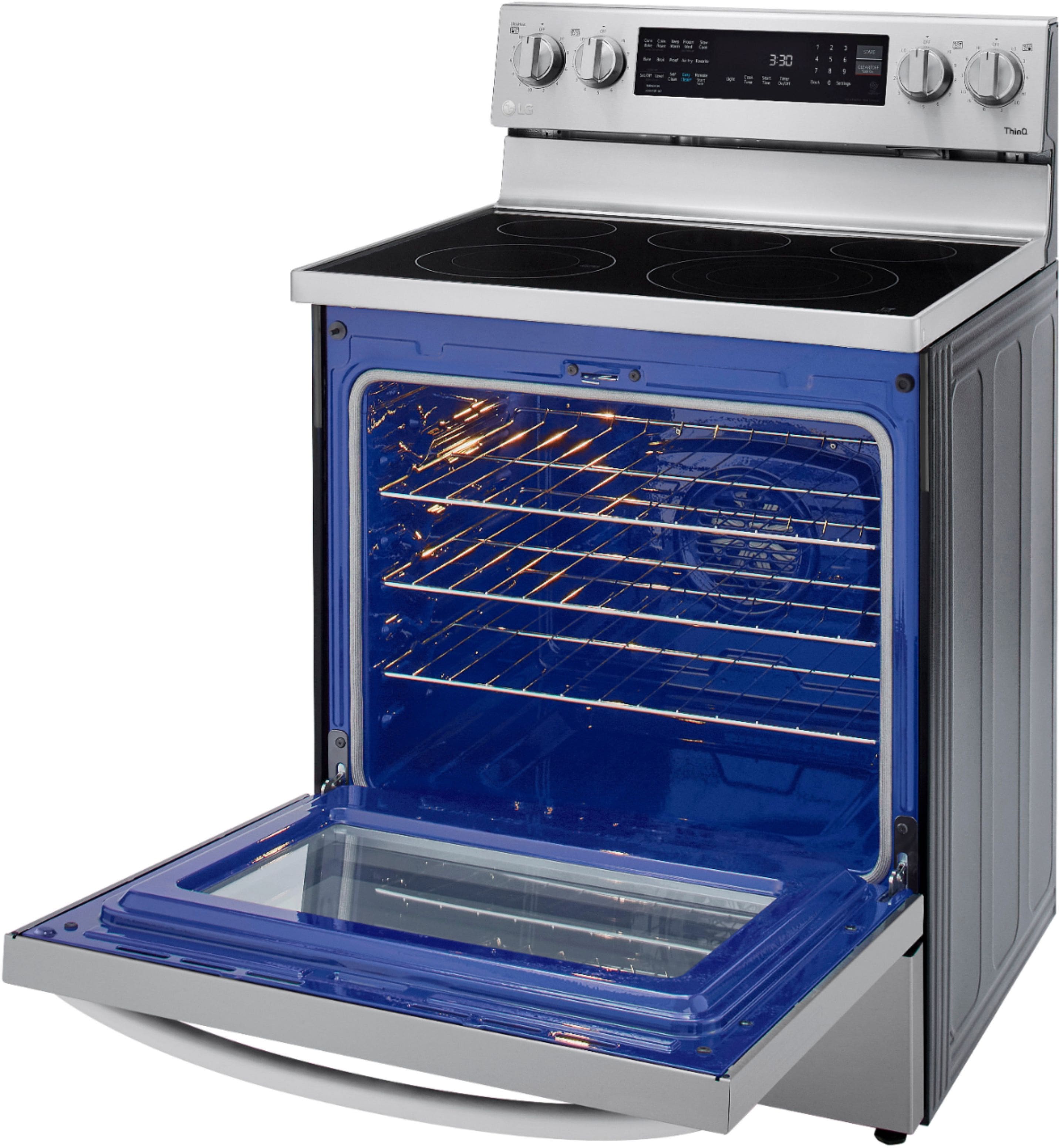 Alt View 22. LG - 6.3 Cu. Ft. Smart Freestanding Electric Convection Range with EasyClean and InstaView - PrintProof Stainless Steel.