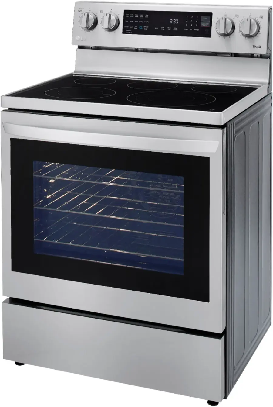 Alt View 26. LG - 6.3 Cu. Ft. Smart Freestanding Electric Convection Range with EasyClean and InstaView - PrintProof Stainless Steel.