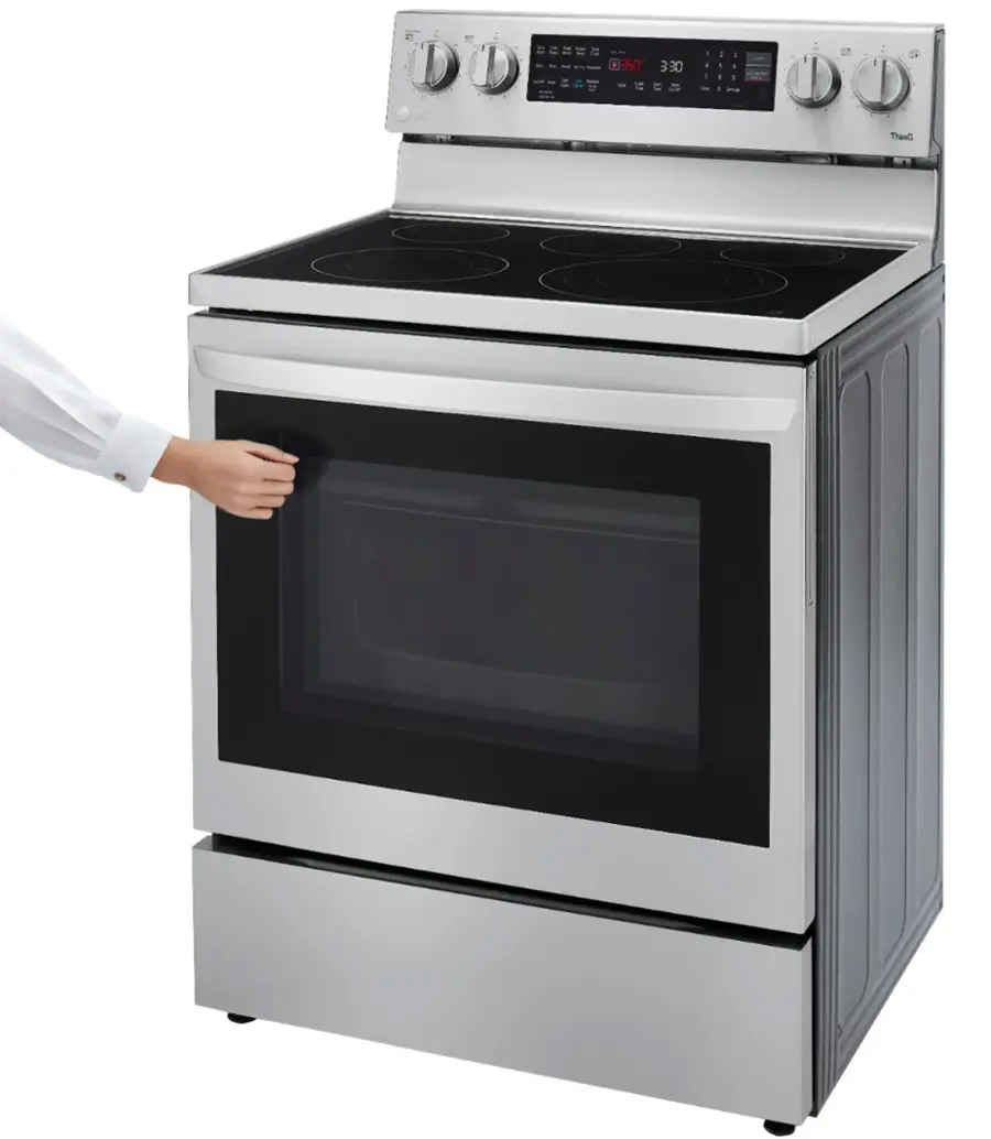 Alt View 27. LG - 6.3 Cu. Ft. Smart Freestanding Electric Convection Range with EasyClean and InstaView - PrintProof Stainless Steel.