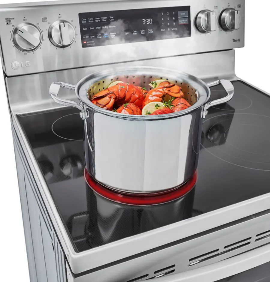 Alt View 35. LG - 6.3 Cu. Ft. Smart Freestanding Electric Convection Range with EasyClean and InstaView - PrintProof Stainless Steel.
