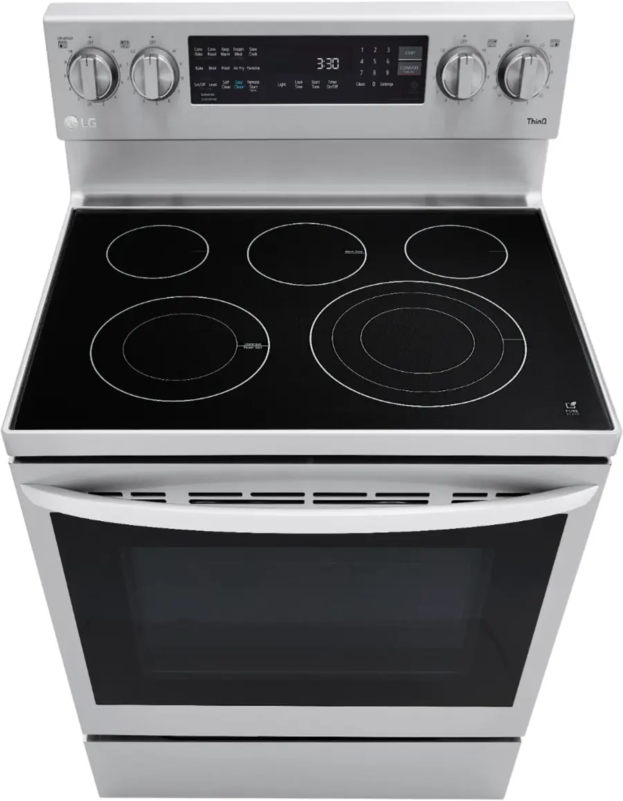 Alt View 36. LG - 6.3 Cu. Ft. Smart Freestanding Electric Convection Range with EasyClean and InstaView - PrintProof Stainless Steel.