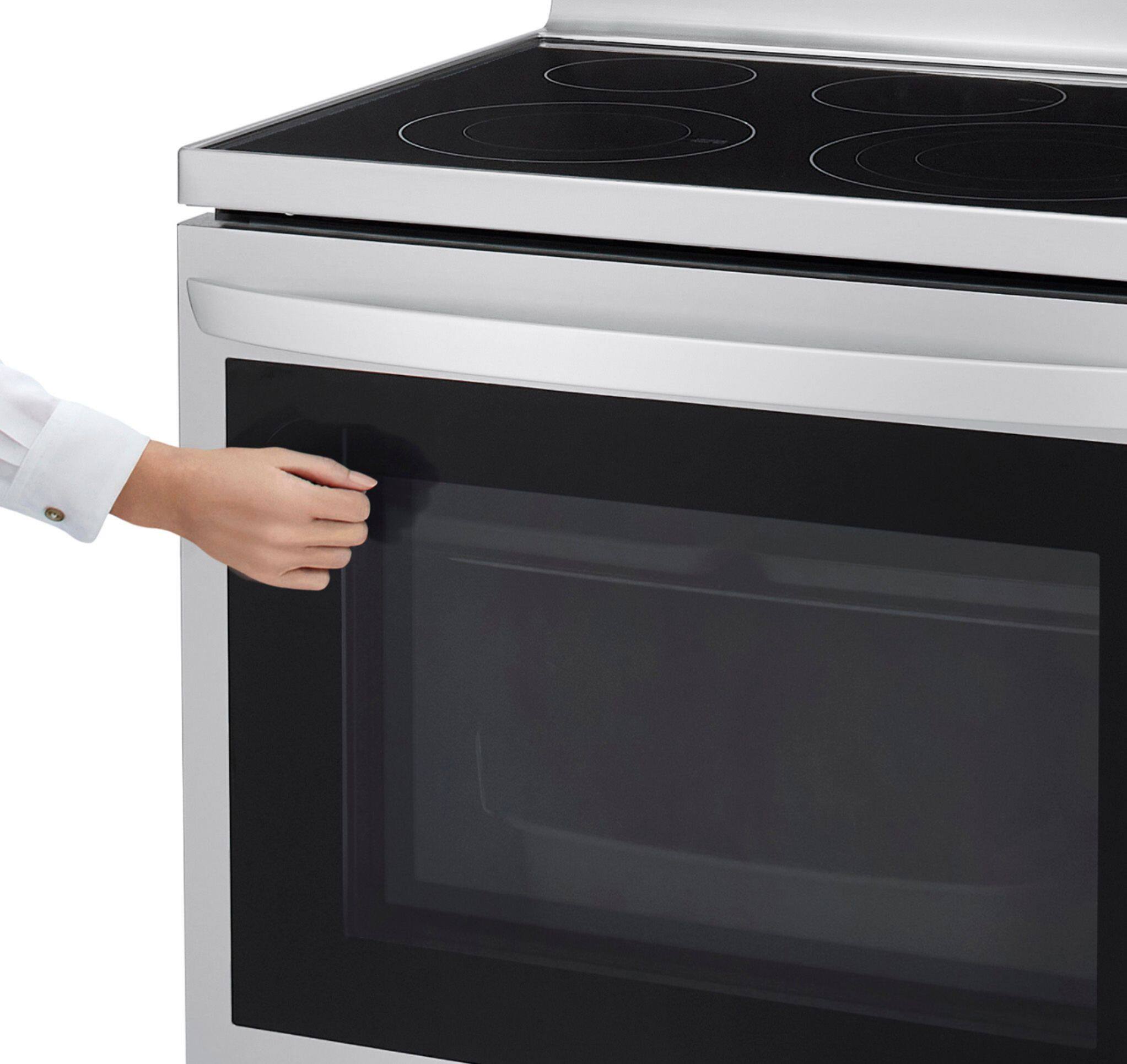 Alt View 39. LG - 6.3 Cu. Ft. Smart Freestanding Electric Convection Range with EasyClean and InstaView - PrintProof Stainless Steel.
