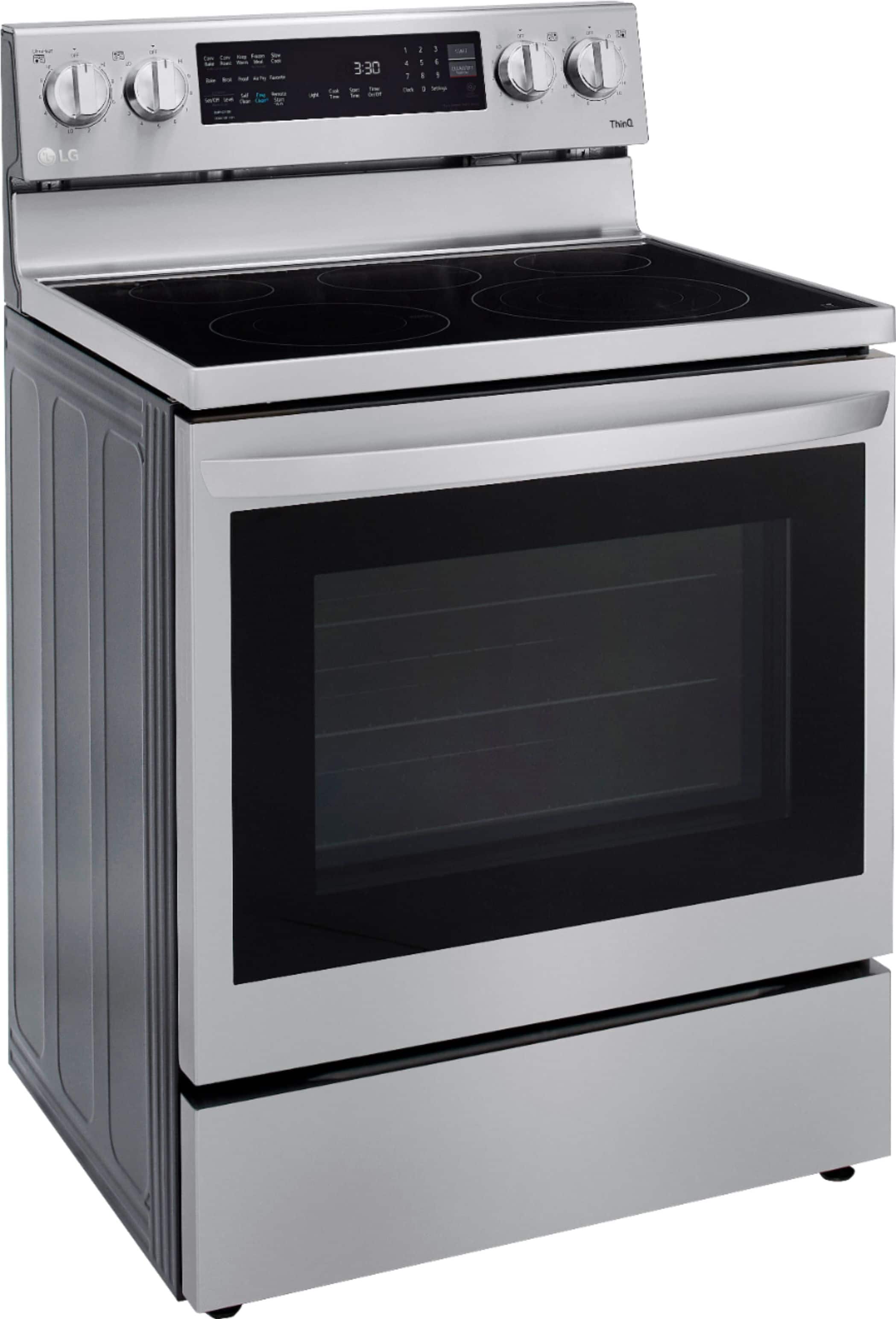 Alt View 11. LG - 6.3 Cu. Ft. Smart Freestanding Electric Convection Range with EasyClean and InstaView - PrintProof Stainless Steel.