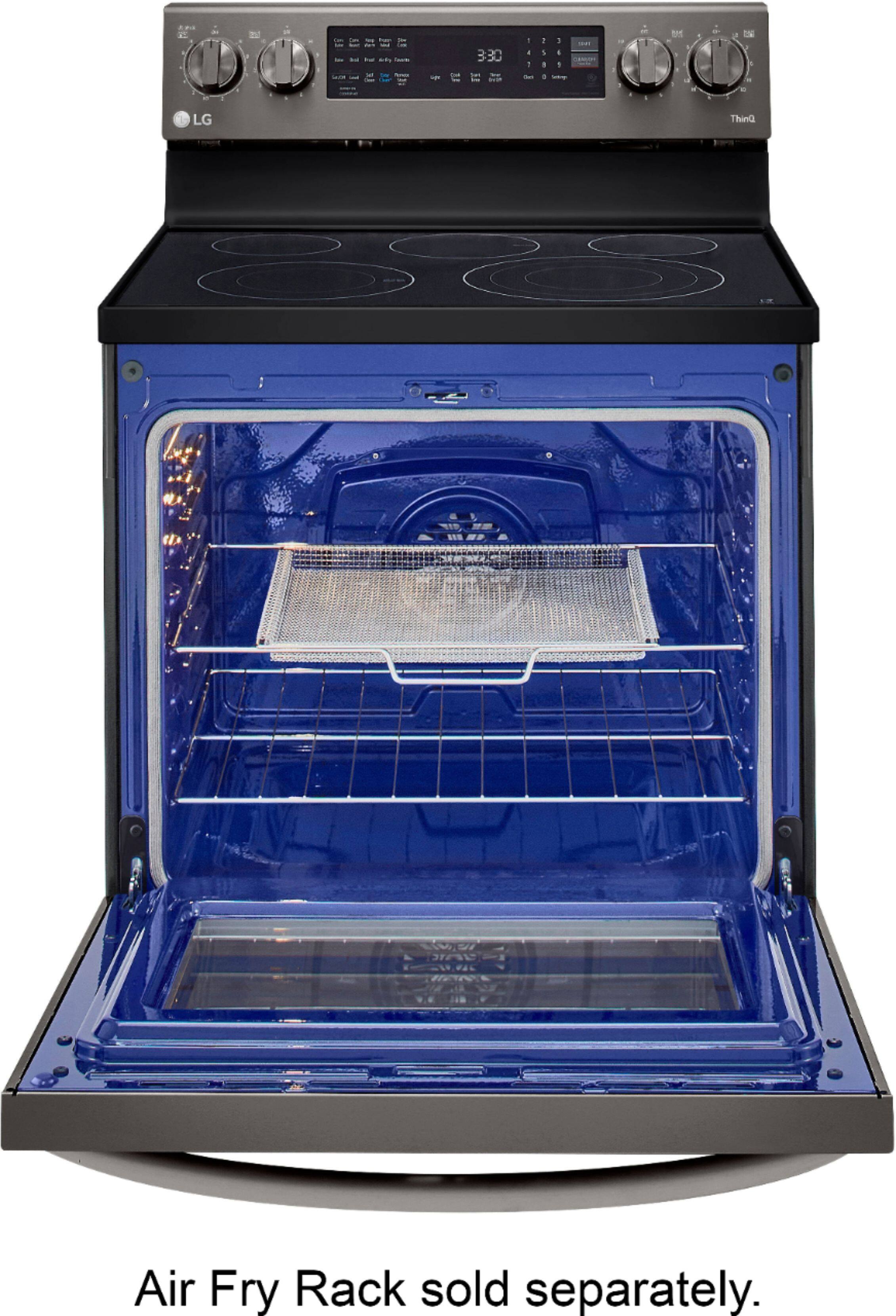 Alt View 12. LG - 6.3 Cu. Ft. Smart Freestanding Electric Convection Range with EasyClean and InstaView - PrintProof Black Stainless Steel.